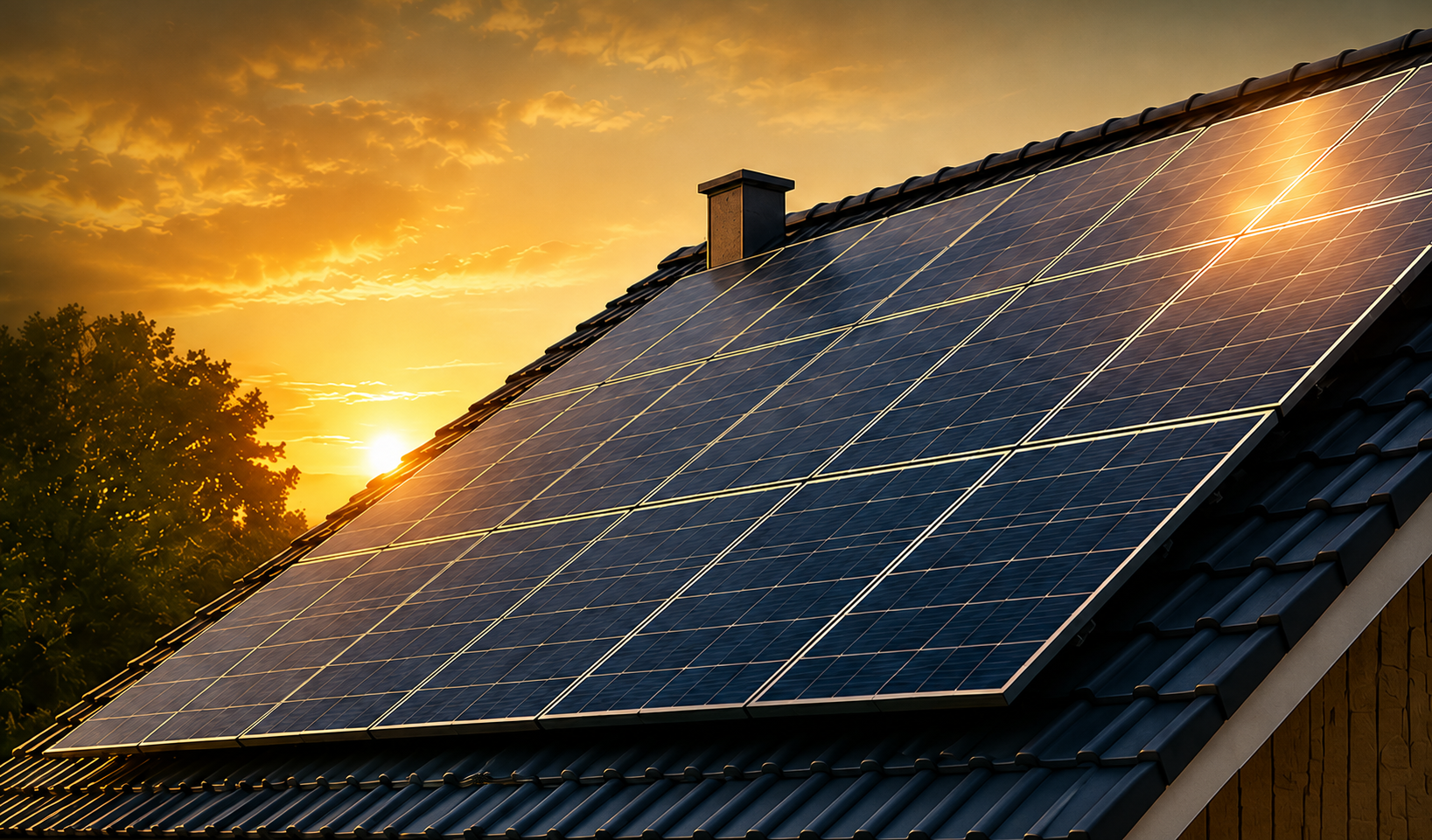 Painéis solares em uma instalação moderna
